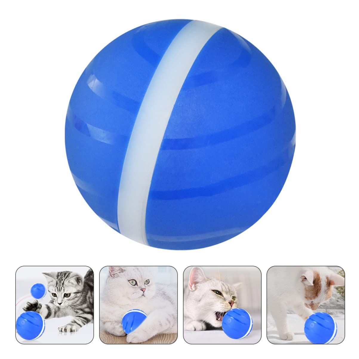Happyyami Bola Interactiva Automática para Gatos Juguete De Mascota Recargable por USB Luz Parpadeante para Estimulación y Diversión De Gatos y Diseño Que La Atención De Mascota