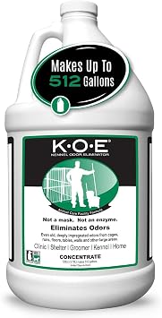 Thornell KOE Kennel Odor Eliminator Concentrate, Odor Eliminator for Strong Odors, Great for Cages, Runs, Floors & More, Pet Odor Eliminator for Home & Kennel w/Safe, Non-Enzymatic Formula, 128 oz