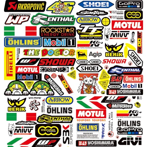 3 Hojas Moto Pegatinas para Coche Vinilo Skate Kit Monster Tuning Pegatinas para Moto para Motos de Cross para Motocicletas, Cascos, Motos de Cross, Monopatines(B)