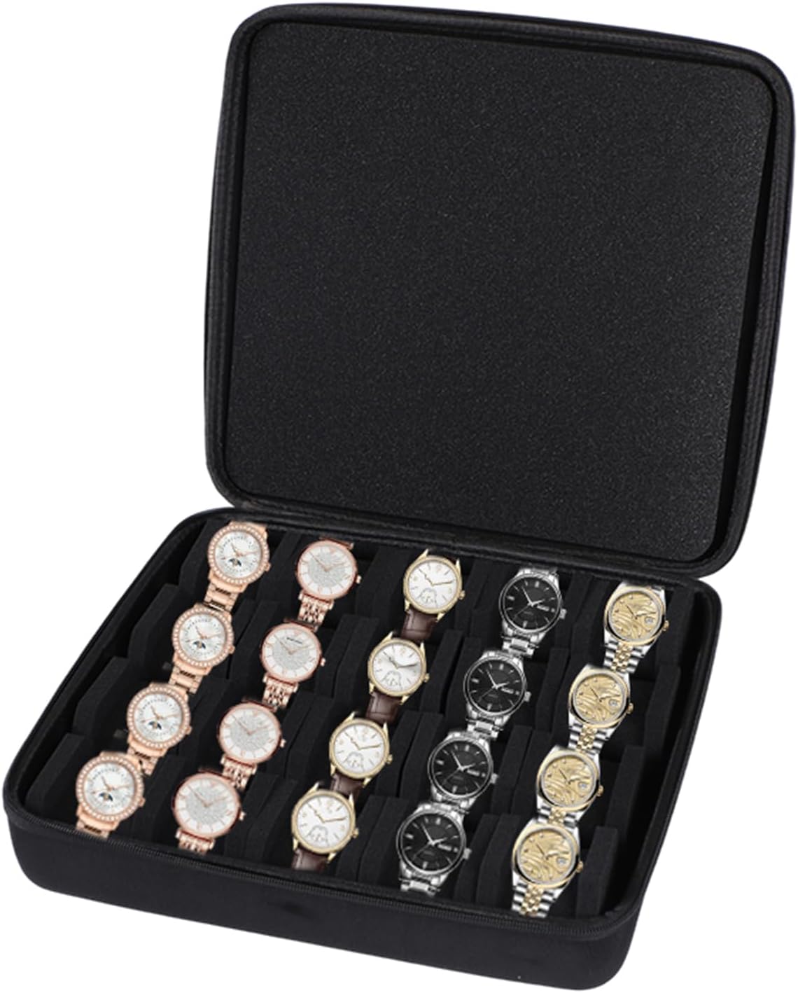 20 Slot Jewelry Watch Travel Case Organizers Coin Bag Wristwatch Box Portable Storage Box Shockproof Pouches Prote