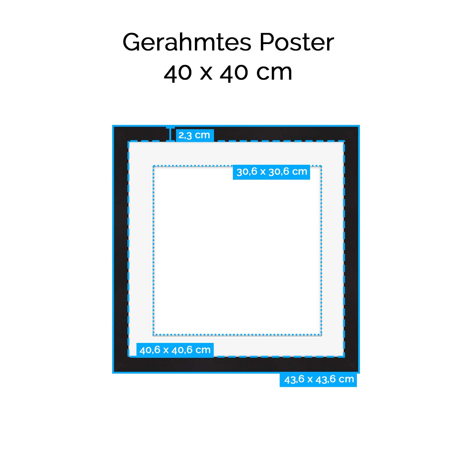 artboxONE Poster mit Rahmen Kiefer 40x40 cm Aachener Dom von Michael Valjak - gerahmtes Poster