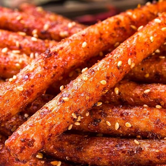 Spicy Strip Small Gluten,Chinese traditional hand spicy,Vegan,Hot&Spicy Stick,Super spicy snack,Mala latiao,instant food,Healthy casual snacks,Snack Gifts,Classic spicy strip (10bags)