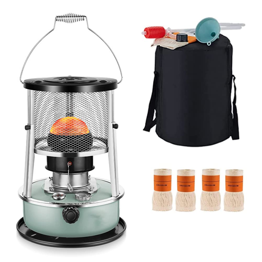 Riscaldatore a Cherosene per Interni da 9000 BTU/H, riscaldatore Portatile per Stufa a Cherosene per Esterni, con 4 stoppini, per Campeggio/Patio/terrazza/casa, 4,5 l (B 1)