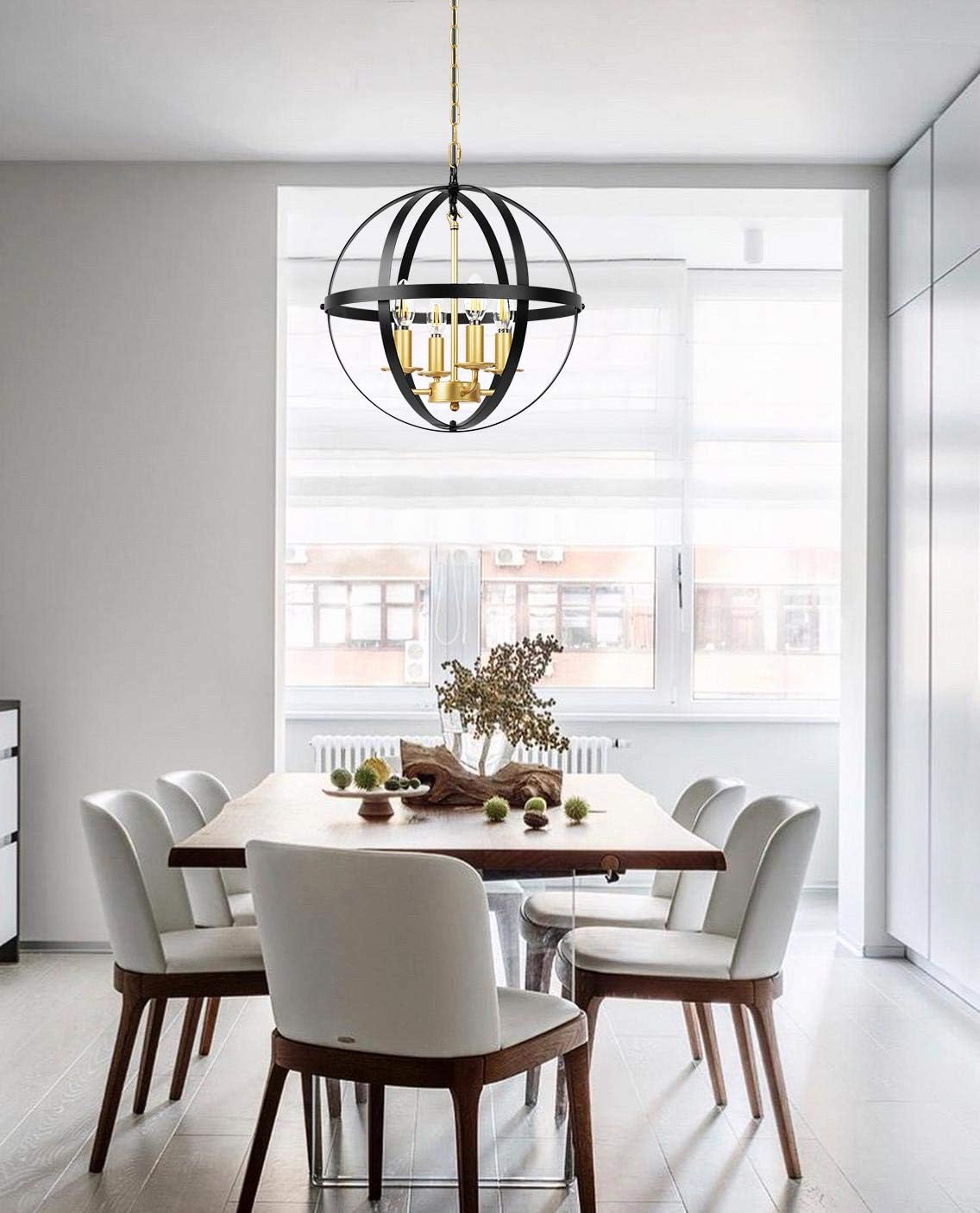 Buy 1 get 1 Lika 4-Light Chandeliers 15.8 Farmhouse Pendant Light with Industrial Metal Shade for Kitchen Island, Dining Room, Farmhouse, Foyer (Gold)