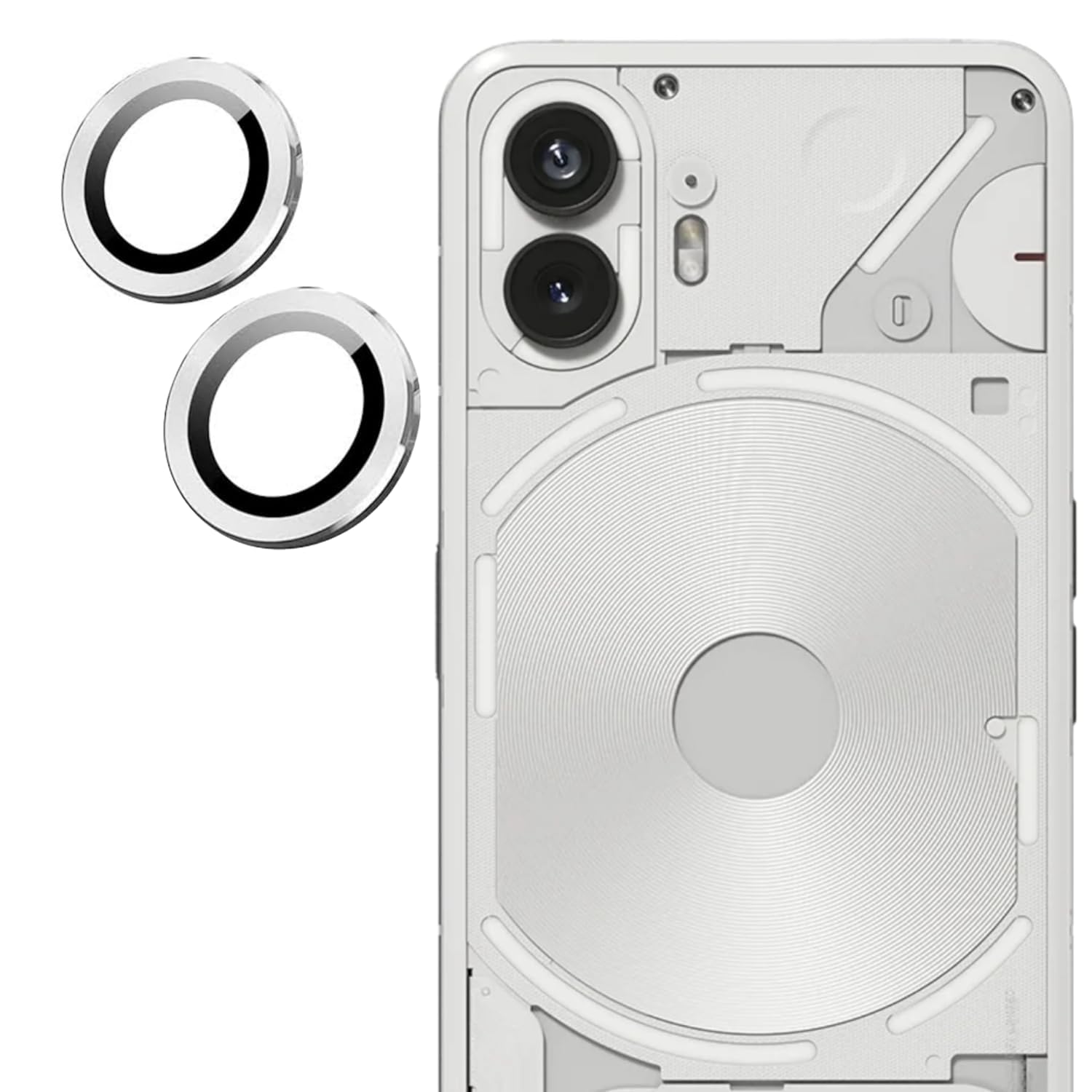 Etechnic Nothing Phone 2 Camera Protector/Camera Lens Tempered Glass Compatible with Nothing Phone 2 Back Metal Ring (Silver) (B0CR6TFV7Z) Amazon Price History, Amazon Price Tracker