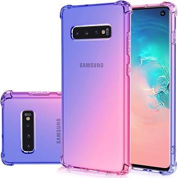 Case for Samsung S10 Galaxy S10 Case Cute Gradient Case Slim Scratch-Resistant TPU Protective Case with Shock Absorption Transparent Soft Mobile Phone Case for Samsung Galaxy S10 Blue