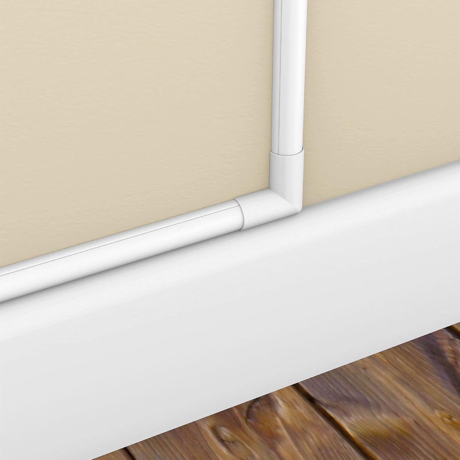 D-Line Medium Cable Raceway Flat Bend, for use with 1.18" (W) x 0.59" (H) Cable Cover - 5-Pack, White