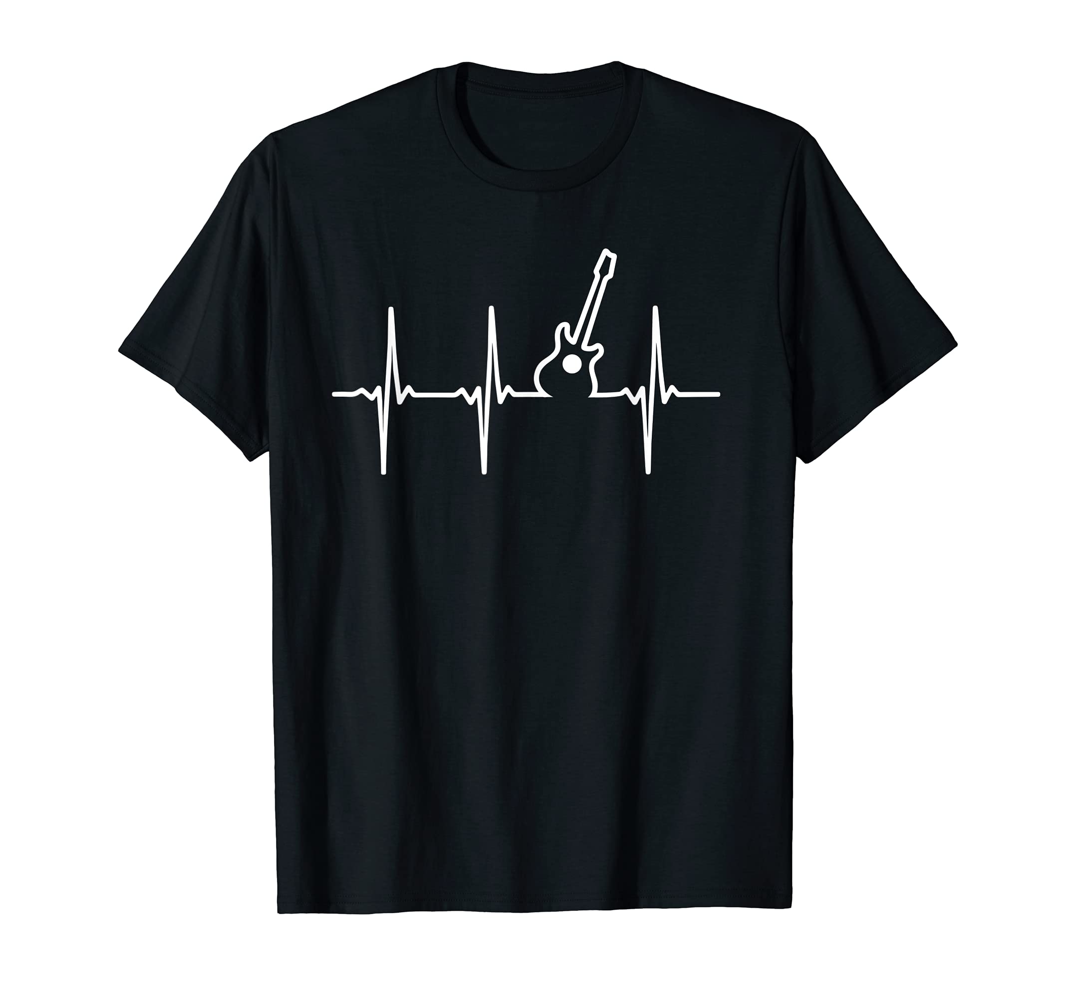 Unisex-Adults Guitar T-Shirt Black Small Classic Fit Round Neck Short Sleeve T-Shirt