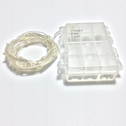 Miniatura 6 de Paquete de 2 mini luces LED de hadas de 50 unidades, funciona con pilas, con caja de batería impermeable y temporizador, 6 horas de encendido/18