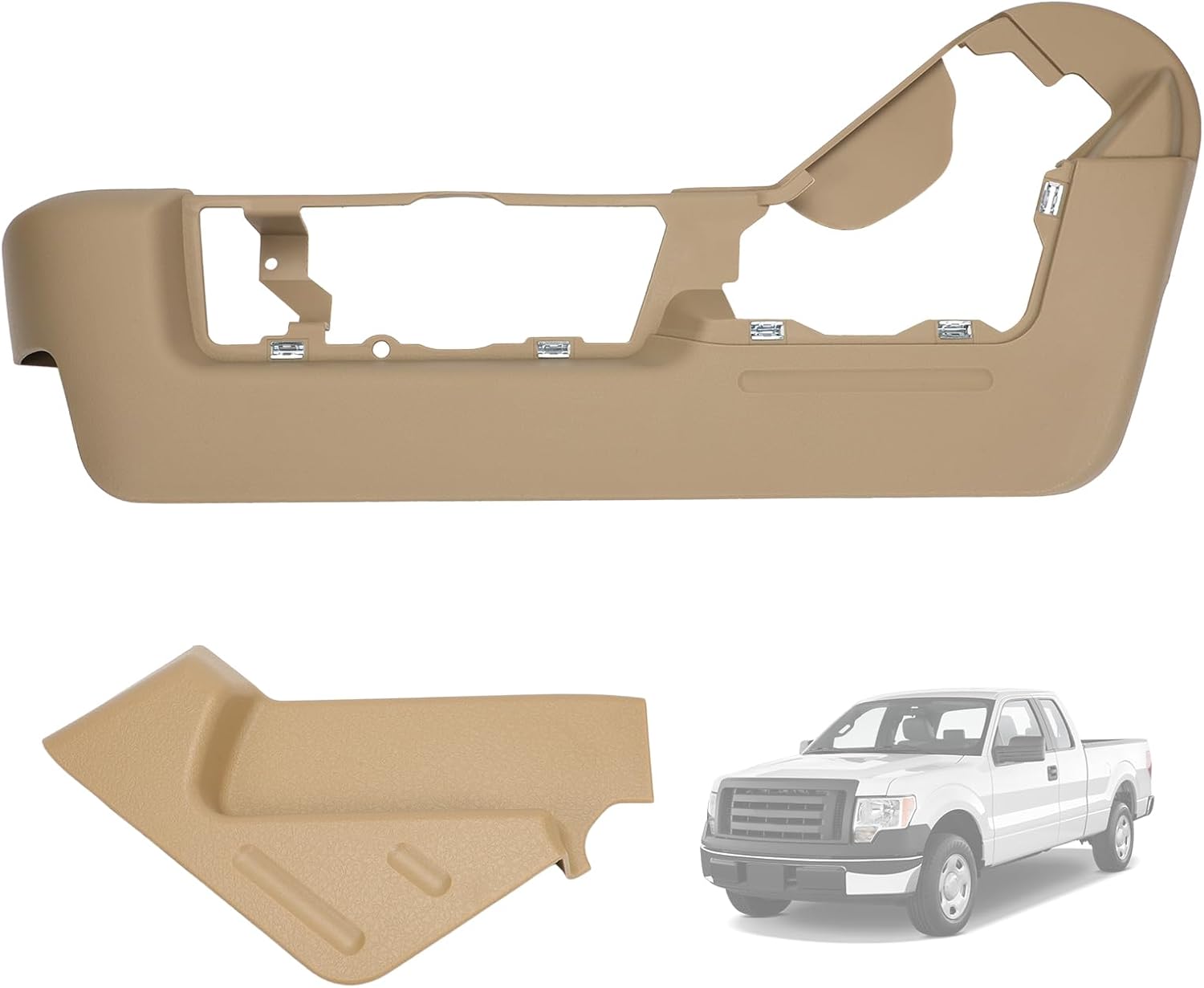 2 Left Driver Side Front Power Seat Switch Panel Bezel Trim Covers- Beige Fits F-150 2009-2014 BL3Z-1562187-AB BL3Z-1562187-AA BL3Z-1561693-AB