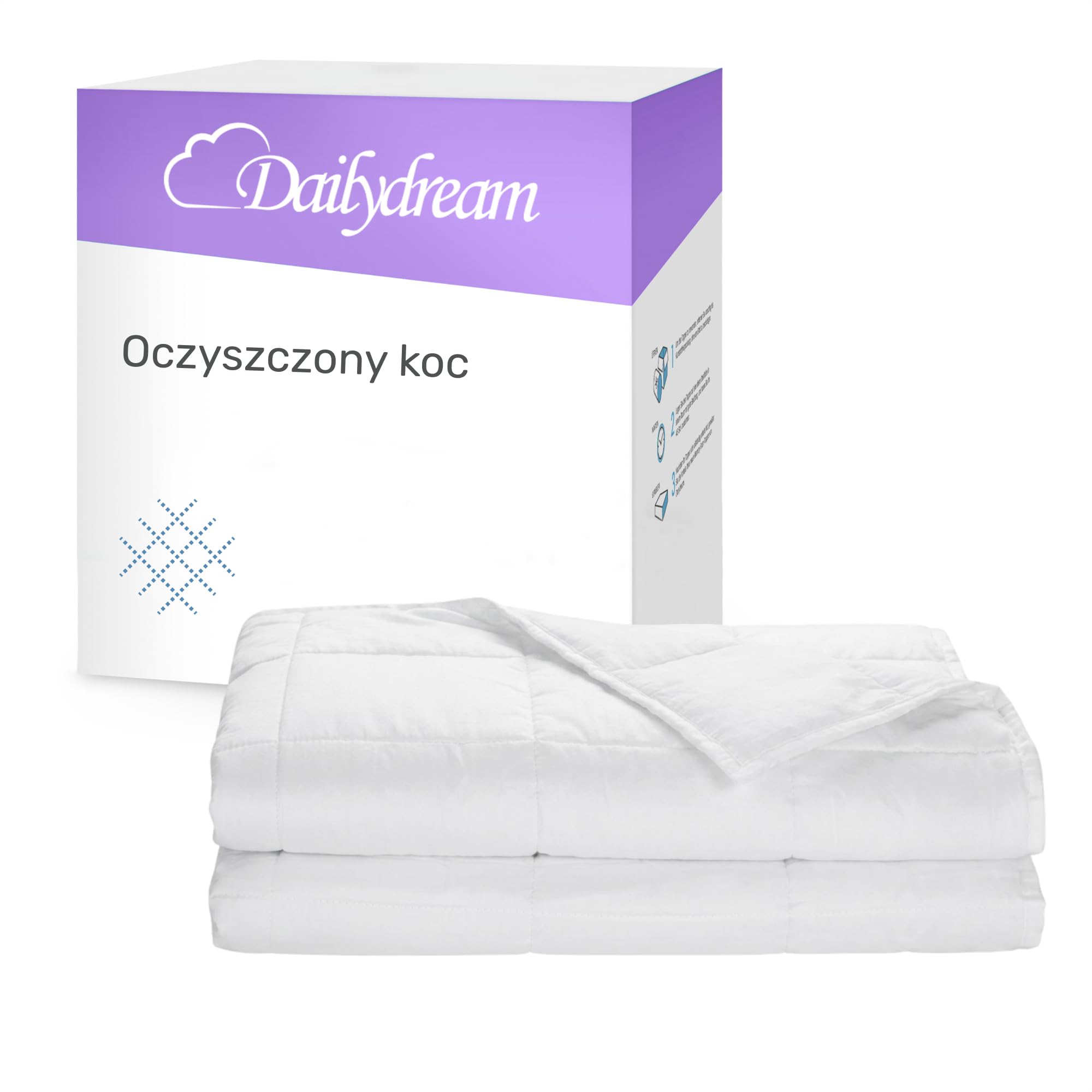 Dailydream Terapeutyczny koc obciążeniowy | 135 x 200 | 6 kg | biały | ze 100% bawełny | z wypełnieniem ze szklanych koralików | ciężki koc do spania | koc terapeutyczny | waga ciała do 53-65 kg
