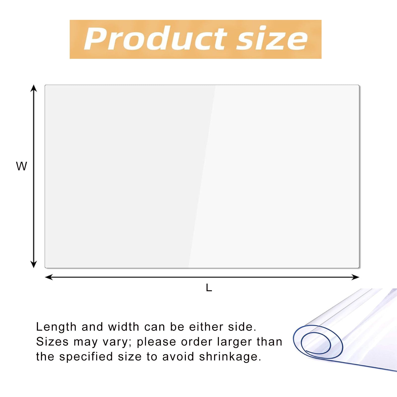 Tischschutz Transparent 73 x 118 cm Wasserdicht Abwaschbar Glasklar Folie Durchsichtig Wasserdicht für Zuhause, Küche, rechtwinklig