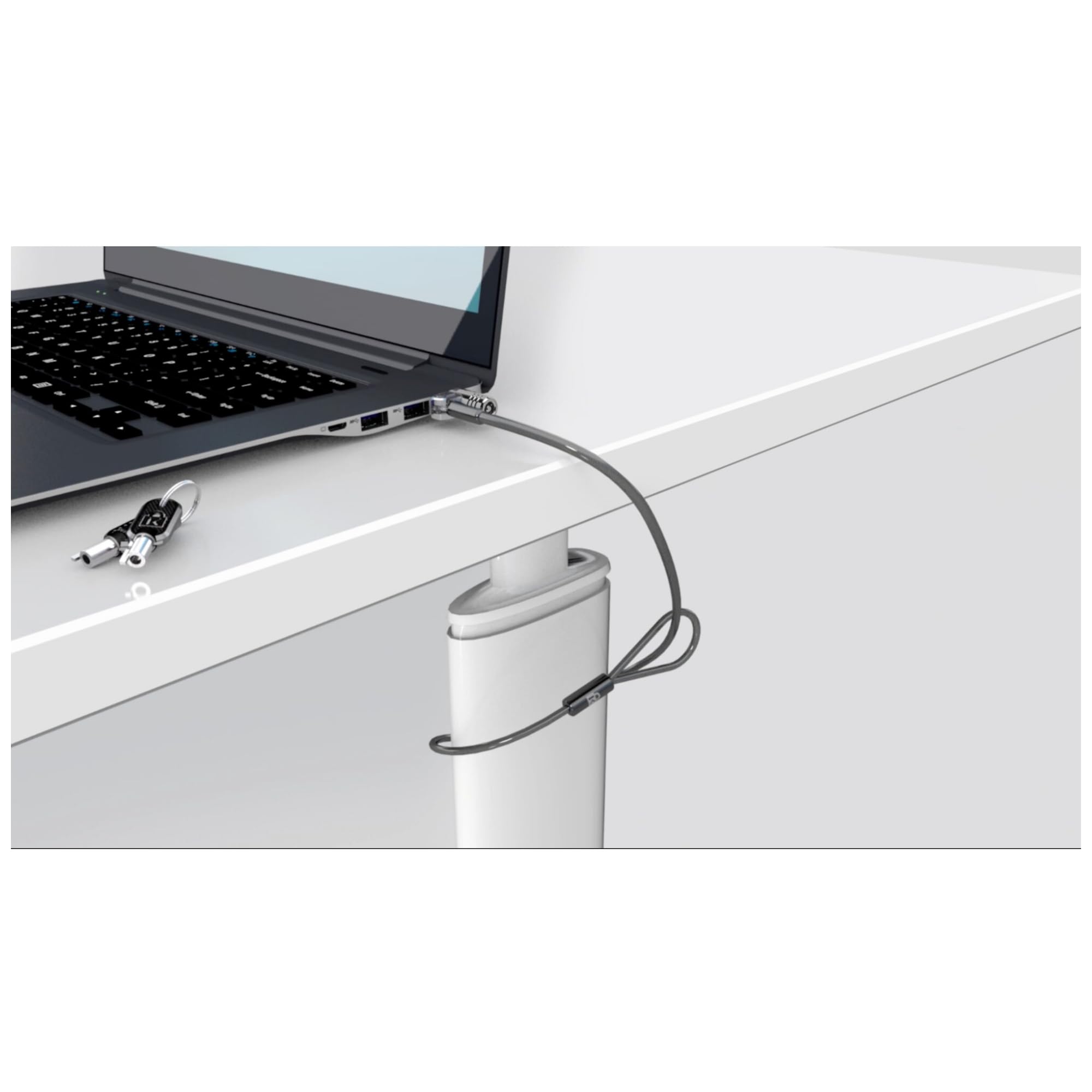 Kensington MicroSaver 2.0 Laptopschloss, Karbonstahlkabel 1,8 m, Schließkopf 10 mm, T-Bar-Schließmechanismus, K65020EU