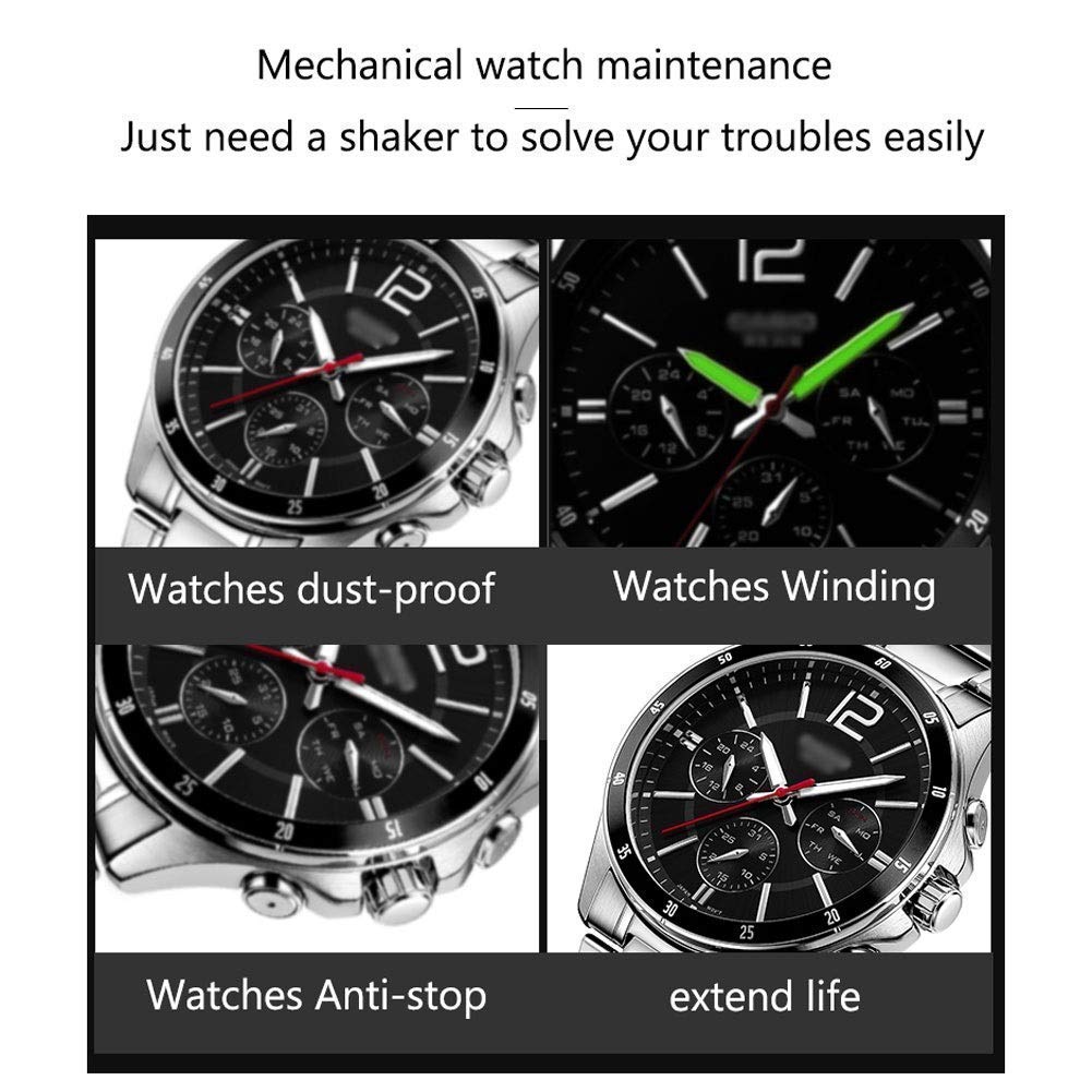 Double Automatic Watch Winder Box LED Switch 5-Speed Adjustment Mode Wooden Luxury Storage Case for 2 Wrist Watches (C)