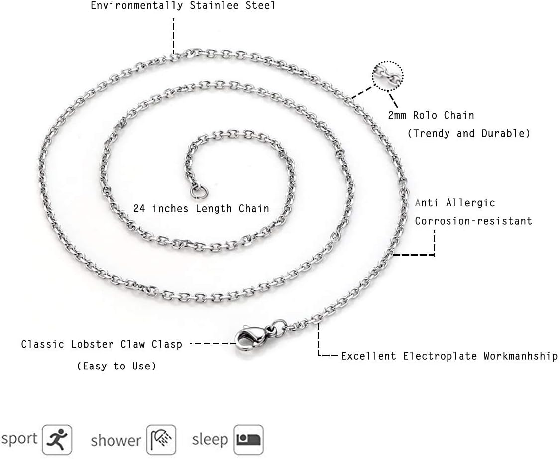 Jovivi 25/30mm Living Floating Memory Locket Necklace - 316 Surgical Stainless Steel Round Crystals Buckle Closure