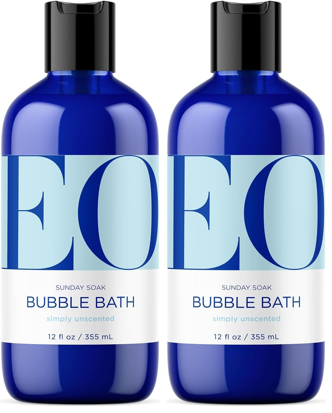 EO Bubble Bath, 12 Ounce (Pack of 2), Unscented, Made for Men and Women