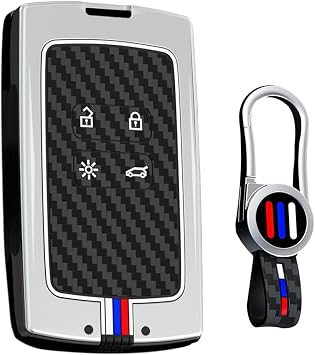 ontto Metal and Silicone Car Key Case Compatible with Renault Koleos Kadjar Captur Megane Talisman Espace Clio Zoe Scenic Arkana Dacia Sandero,Antiscratched Key Protector,Silver