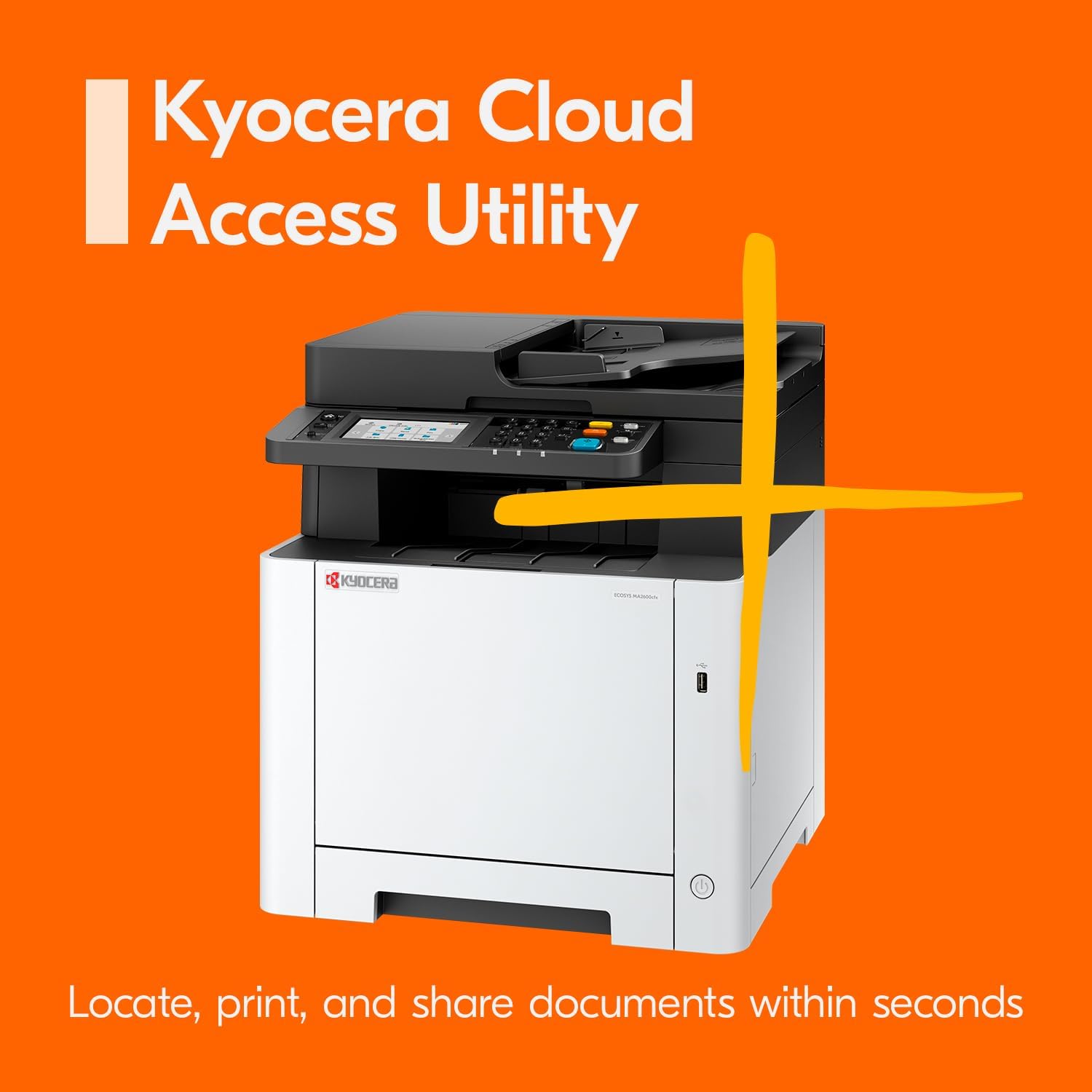 KYOCERA ECOSYS MA2600cwx All-in-One Color Laser Printer (Print/Copy/Scan), 27 ppm, 1200 dpi, Wi-Fi Direct, 1GB Memory, 4.3 inch Color Touch Screen Control Panel
