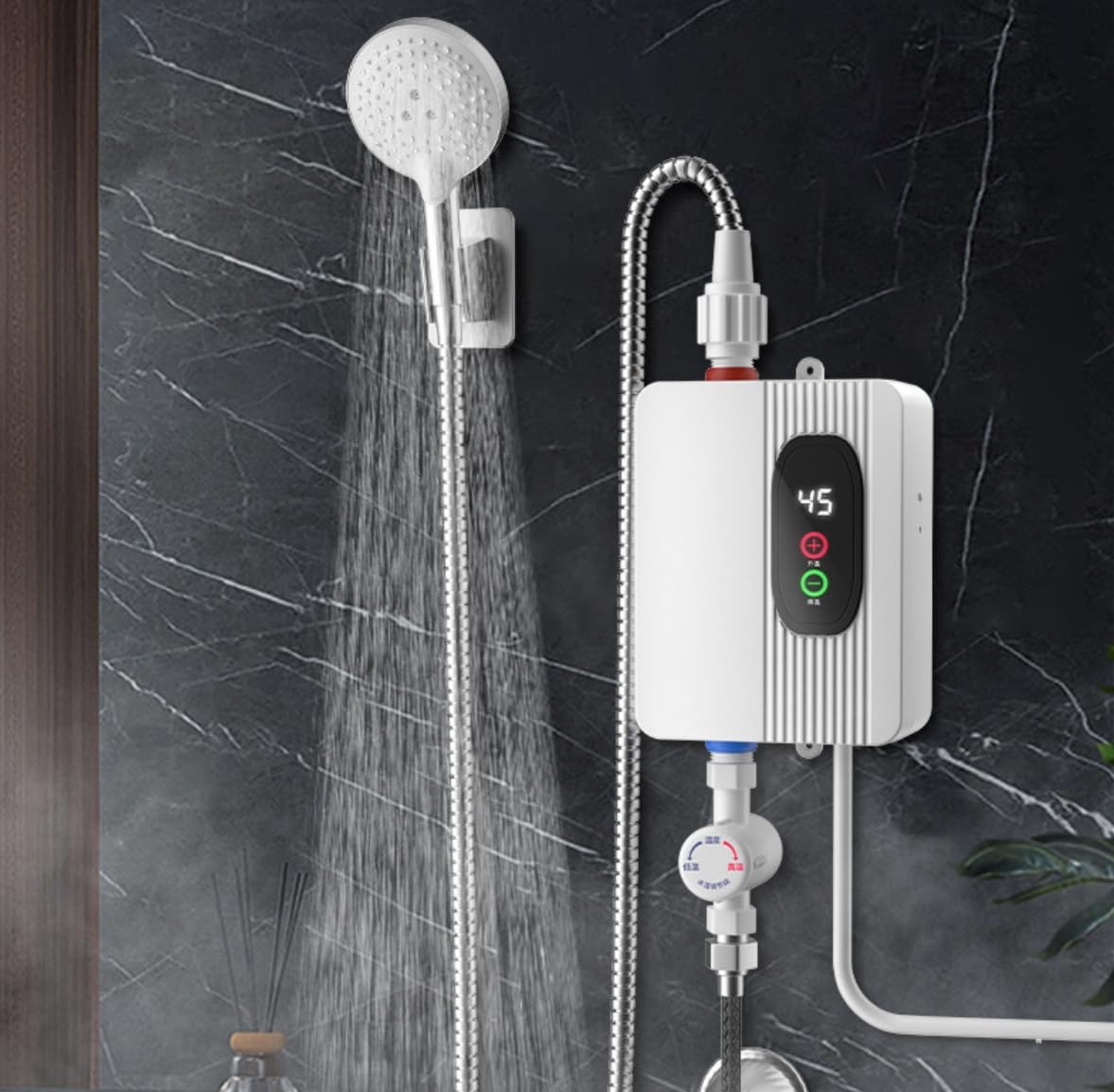 Chauffe-eau instantané électrique pour cuisine et salle de bain avec support de tuyau pratique