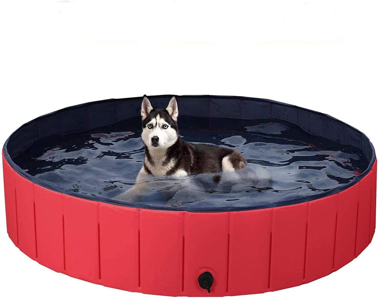 Foldable Pet Swimming Pool - Large 63" x 12" Portable Dog Pool PVC Pet Bathing Tub Kiddie Pool for Outdoor（XXL