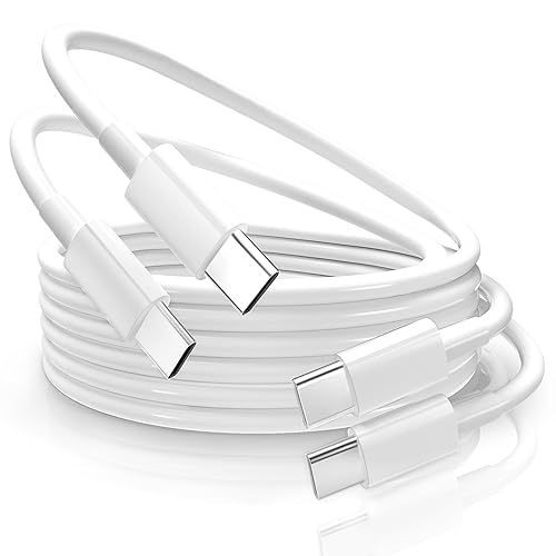 Cable USB C a USB C de 100 W, paquete de 2 cables de carga USB C de 6.6 pies para Android, teléfono, laptop, cable de carga rápida tipo C, cable de