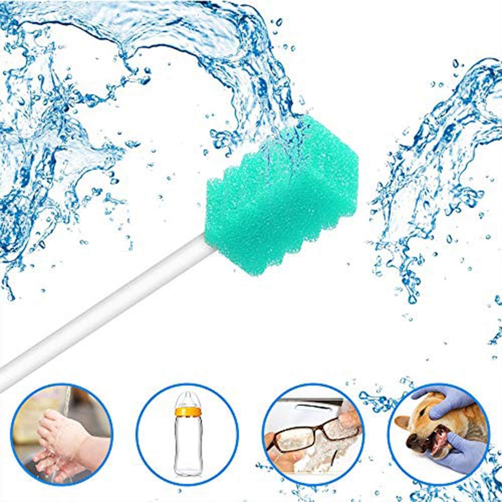 (250 Pack) Disposable Oral Swabs, Sterile Dental Sponge Swabsticks Unflavored for Mouth or Gum Cleaning