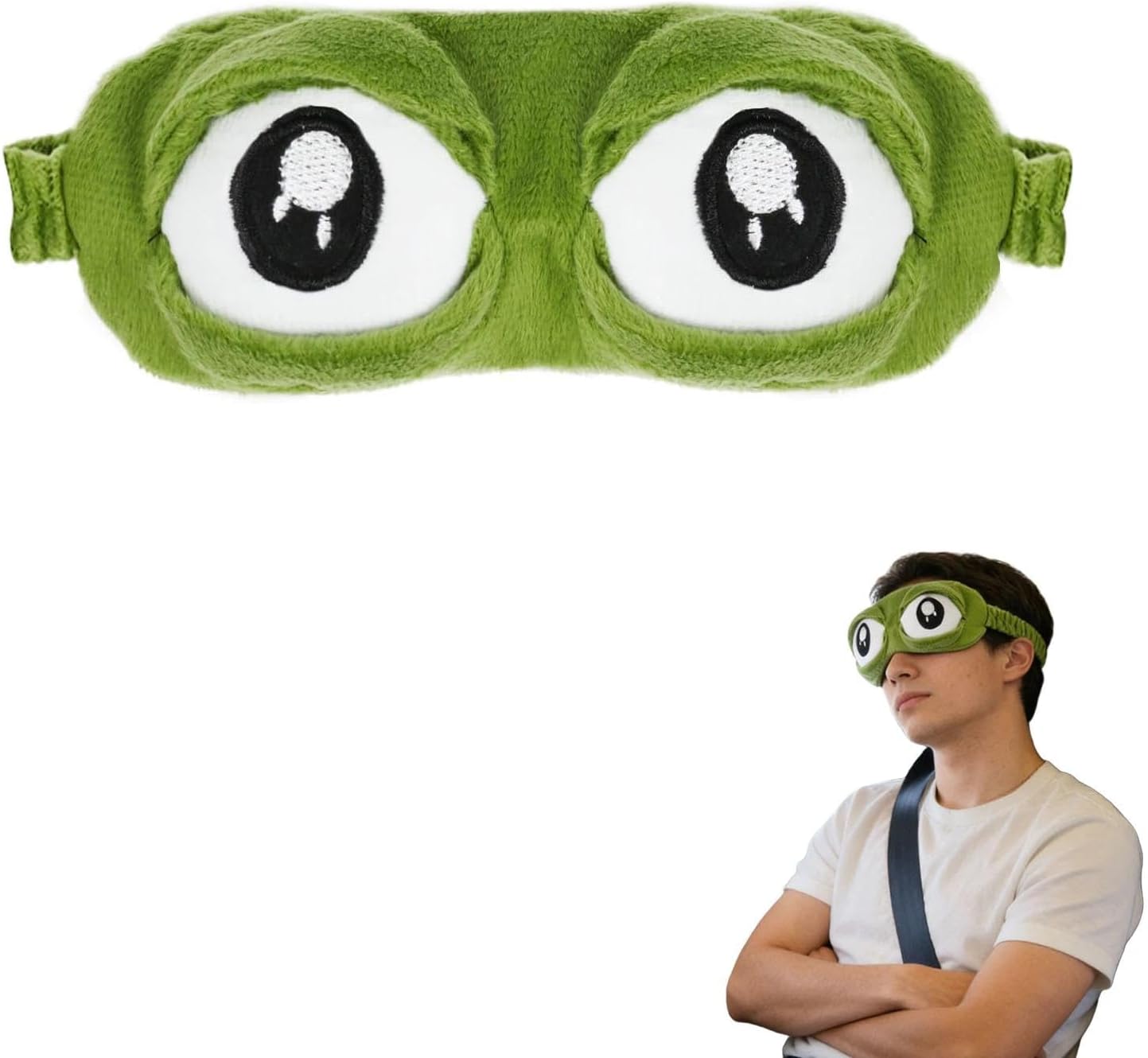 Funny 3D Frog Sleep Eye Mask with 3 Expressions for Travel, Naps & Gag Gifts