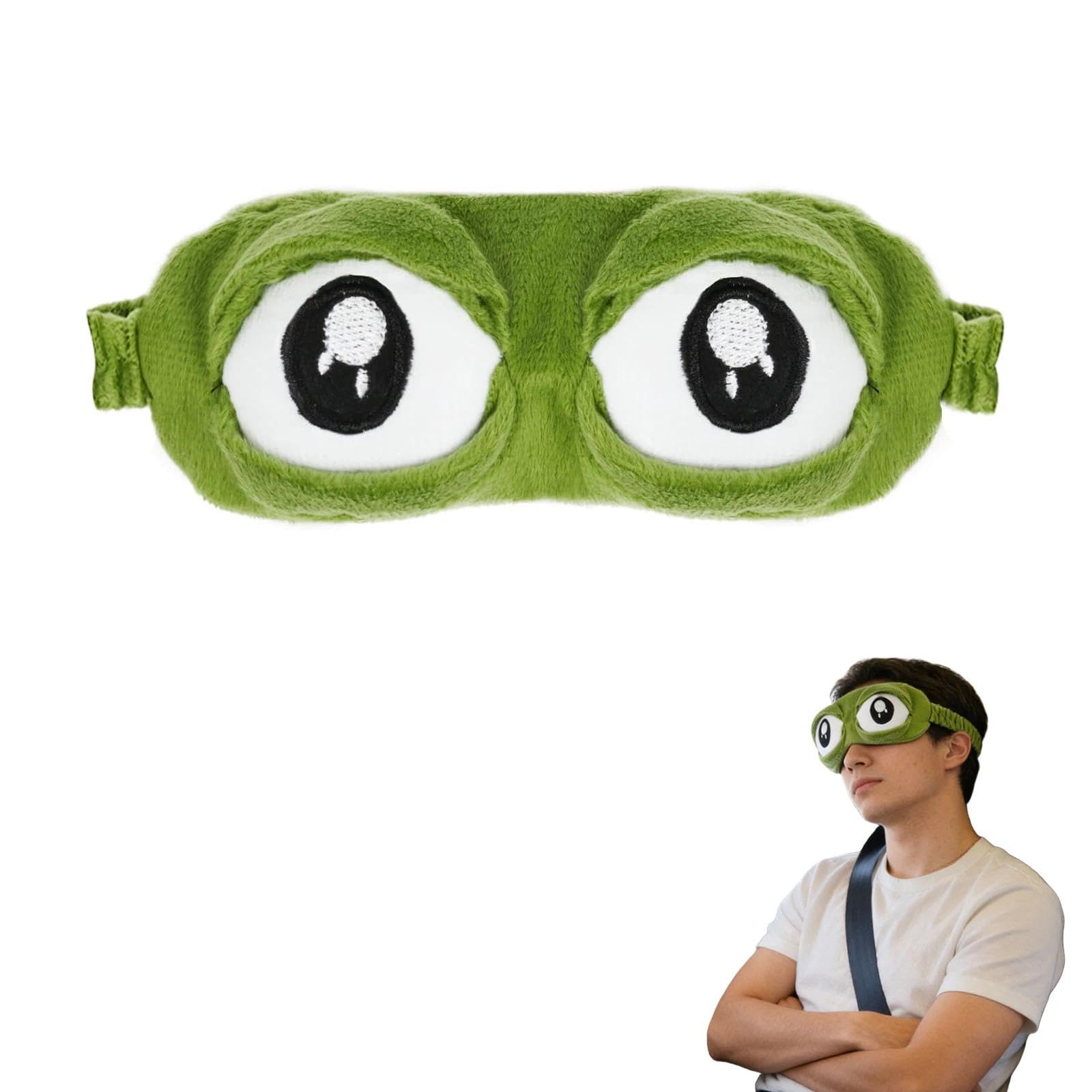 Funny 3D Frog Sleep Eye Mask with 3 Expressions for Travel, Naps & Gag Gifts