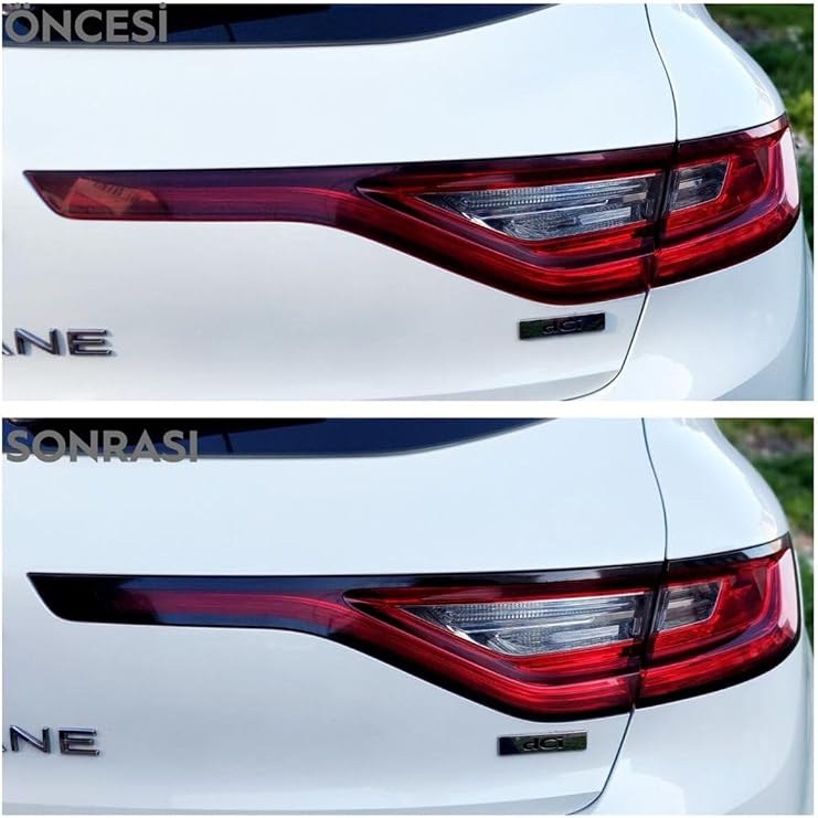 Graficar Design Renault Megane 4 Sedan-Hatchback Stop Çerçevesi Sticker Kaplama (Parlak Sİyah, Sedan)