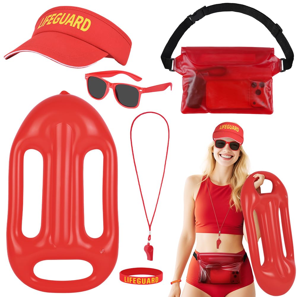 Alaoo 6Pcs Life Guard Costume Accessories Set for Adults