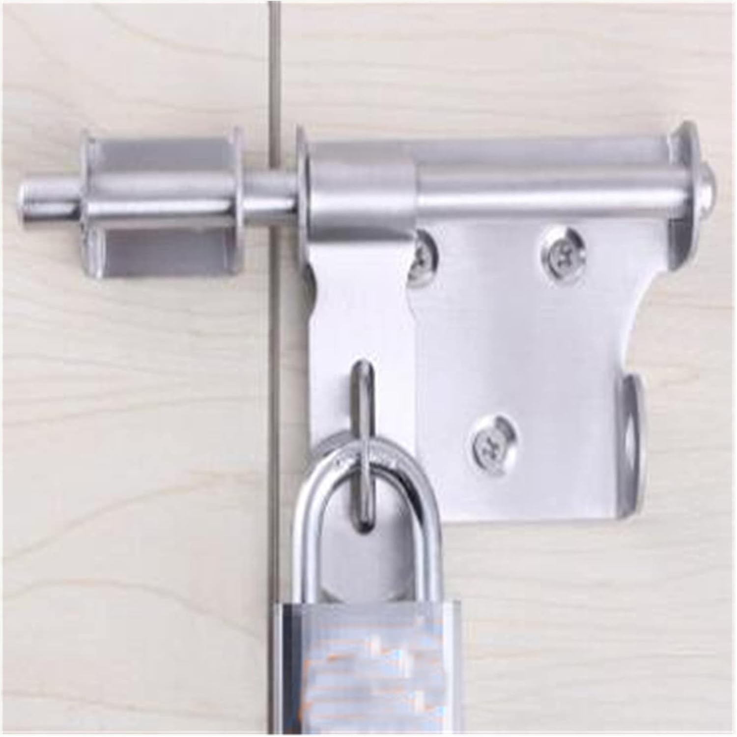 Bolt Lock Gate Bolt Long Silver Door Latch Sliding Lock Barrel Bolt Latch Hasp Staple Gate Safety Lock(15.5x8.5cm)