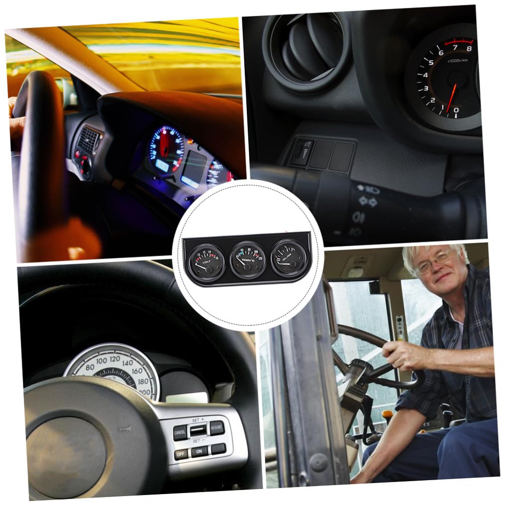 Triple Gauge Kit Oil Temp Water Temp Pressure Gauge Car Numbers Pointer