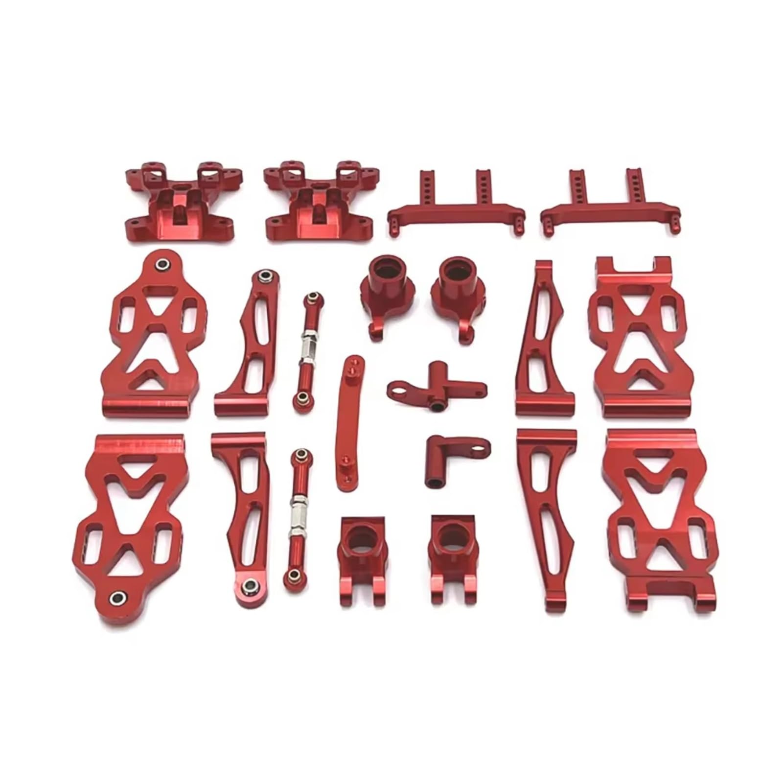 Knuckle sterujące RC do SCY 16101 16102 16106 16201 do JJRC Q130A Q130B Q141 Q117 1/16 metalowy zestaw kierownicy przedniego i tylnego ramienia RC zamiennik części samochodowych (czerwony)