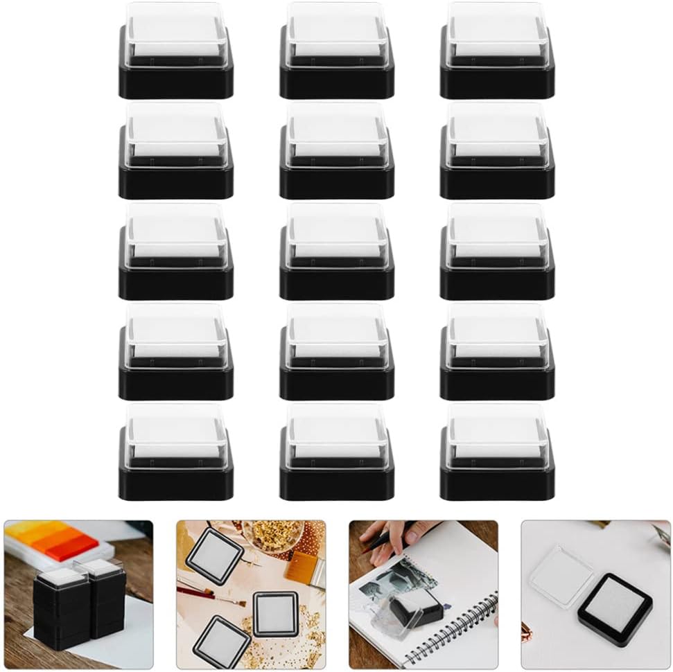 Blank Empty Ink Pad 15pcs White Ink Stamp Pad DIY Painting Scrapbooking Craft Project 30x30mm