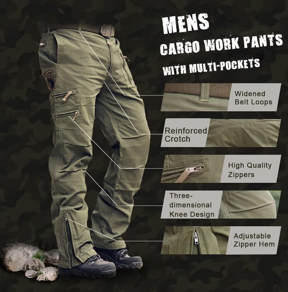 GSGGIG Men's Work Pants, Cargo Pants for Men, Straight Tactical GSGGIG Men's Work Pants, Cargo Pants for Men, Straight Tactical