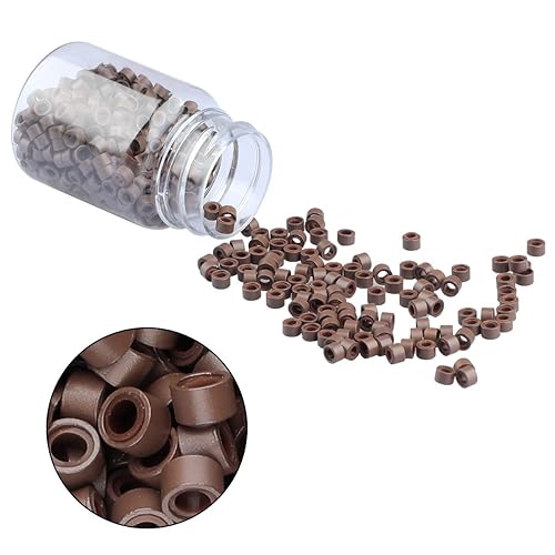 Miniatura 10 de 2500 extensiones de cabello con microenlaces, cuentas forradas de silicona de 0.197 in para extensiones de cabello humano con punta I Tip