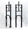 20 Inch Bike Fat Fork 4.0 Tire Air Suspension Fork Double Shoulder 1-18 Disc Brake QR 135mm Travel 110mm Adjustable Rebound for Snow Beach XC MTB Bicycle 2880g Color : 20'' Black