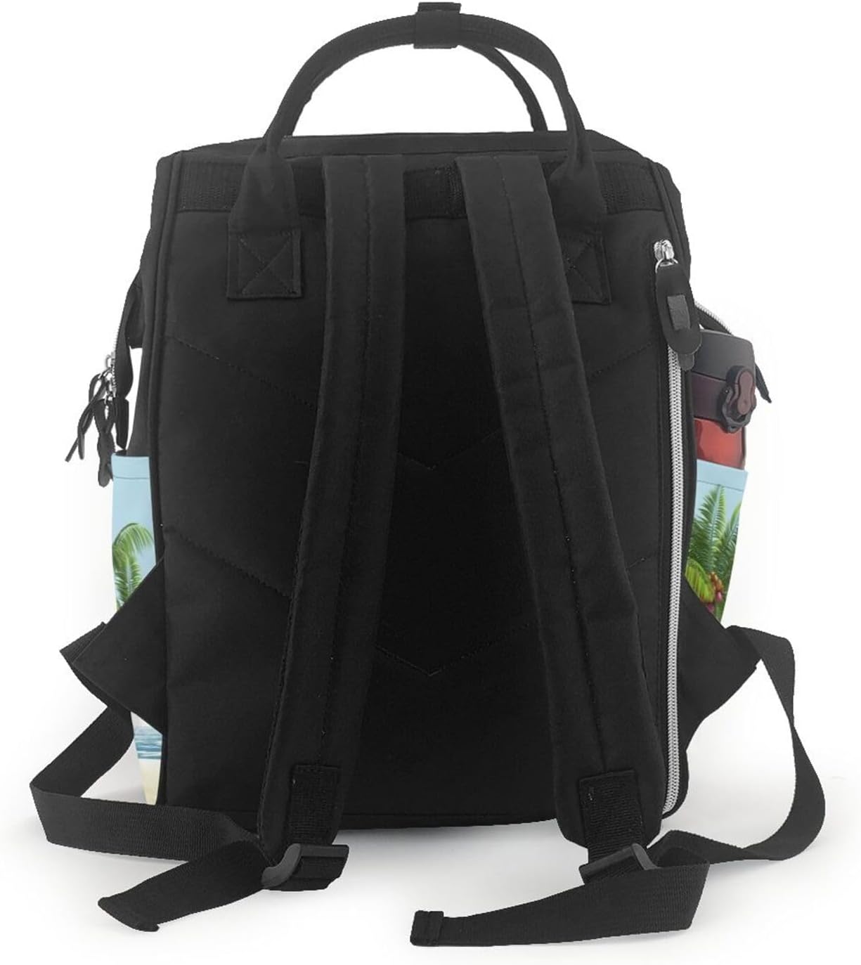 Tropical Palm Tree Diaper Bag Large Capacity Travel Backpack image 3