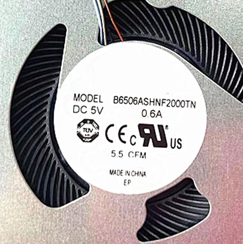 B6506ASHNF2000TN + B8906ASHNF2000TN CPU + GPU Cooling Fan Replacement for Dell Inspiron Vostro 15 7510 16 7610 P106F P107F Series (Not Applicable to 7610 RTX 3060) Laptop 5V 0.6A 4PIN