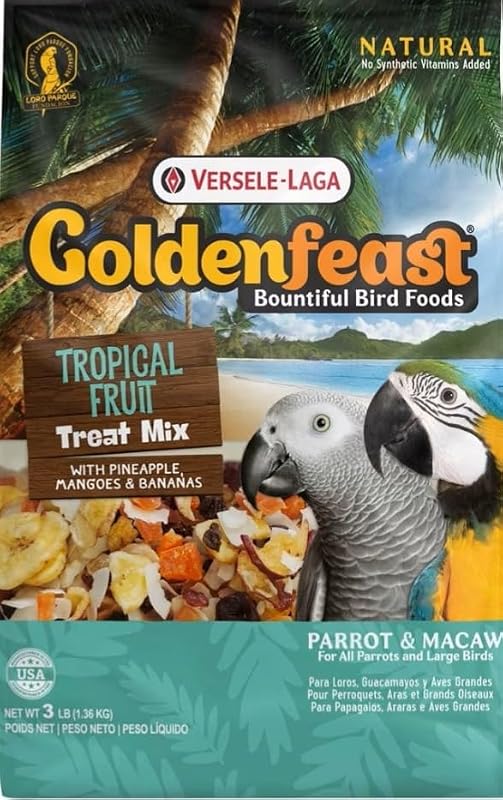 Alimento para aves Goldenfeast VL Tropical Fruit Treat Mix com frutas tropicais Versele-Laga, 1,36 kg