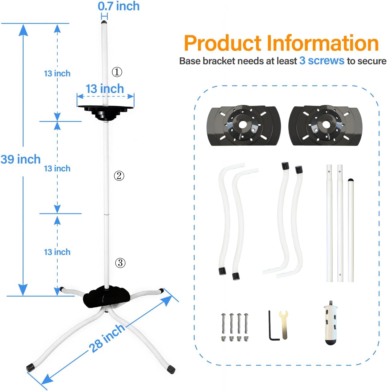 Pool Filter Cleaner Stand Kit with Smooth Bearing, 360° Rotatable Washing Tool for 3", 4", 6" Filter Cartridges