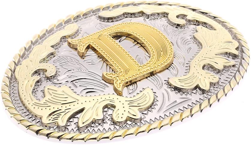 HUABOLA CALYN Western Belt Buckle Initial Letters ABCDEFG to Y-Cowboy Rodeo Gold Large Belt Buckle for Men and Women (ABC-Z) - Image 4