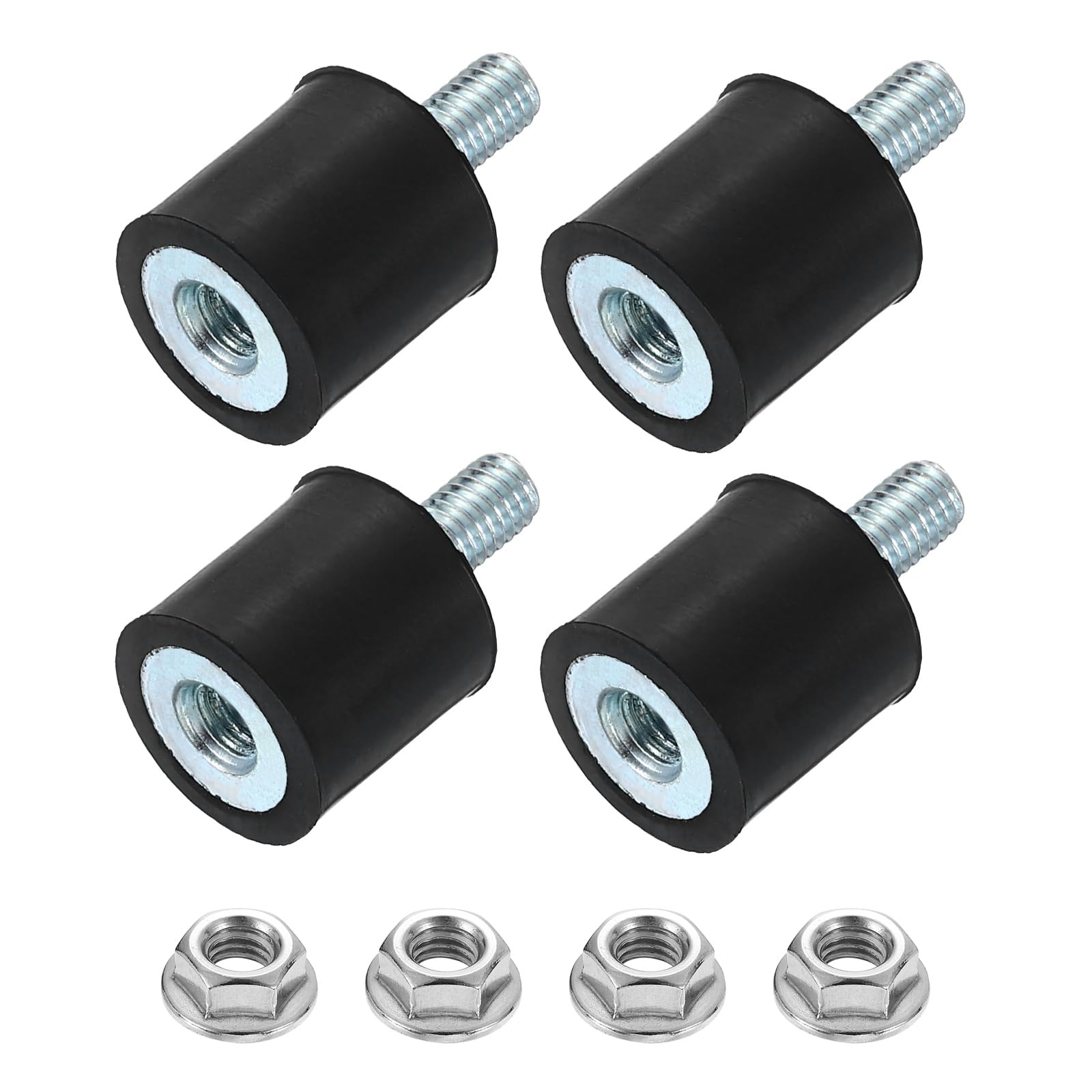 uxcell M8 Rubber Mounts, 4Pcs 30x30mm(DxH) Rubber Cylindrical Anti Vibration Isolator Shock Absorber with Lock Nut for Car Bobbin Generator Air Compressors — Amazon image 17