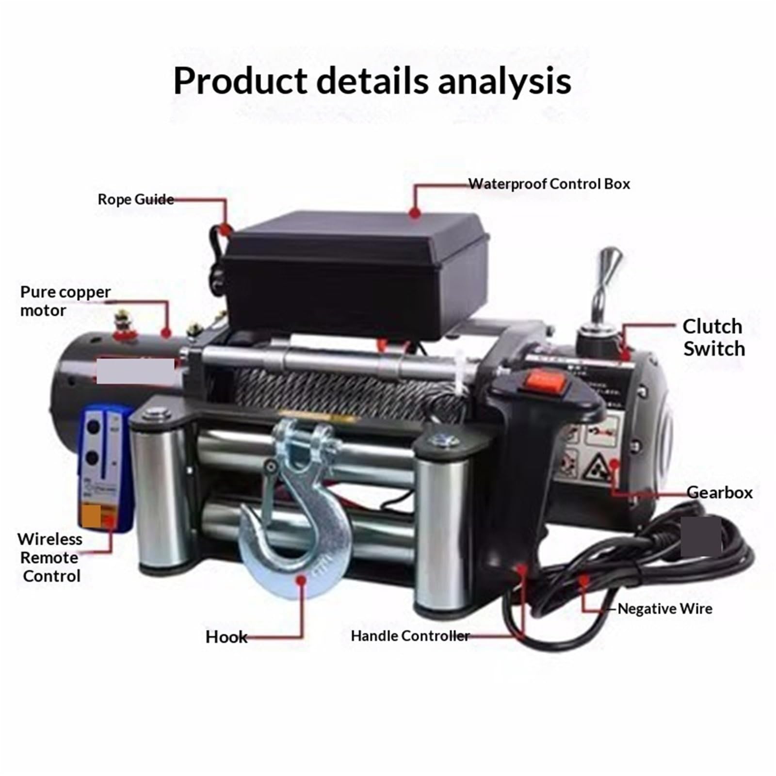Elektryczna Wciągarka Do Pojazdu 12V/24V 3000 LBS