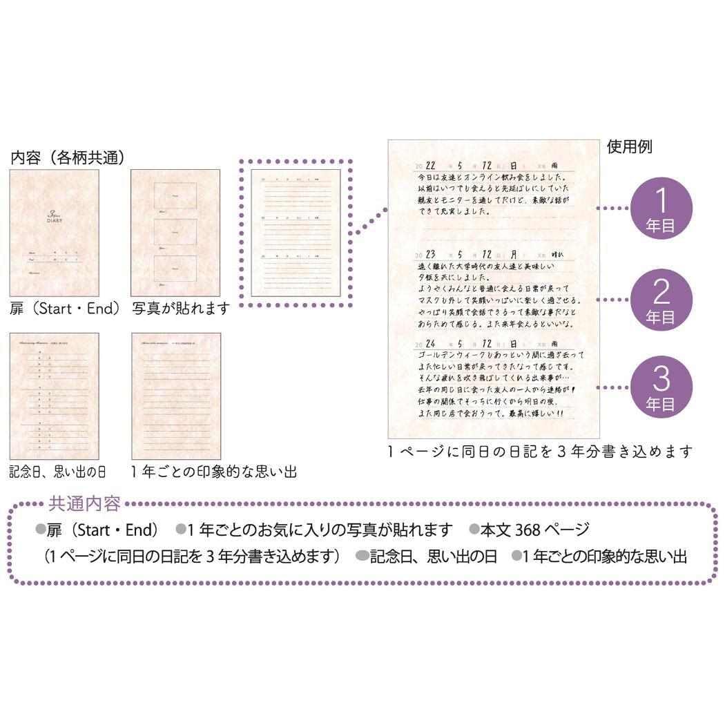 Amazon.co.jp: クローズピン 日記 Tomoko Hayashi 3年日記 B6 いちごと