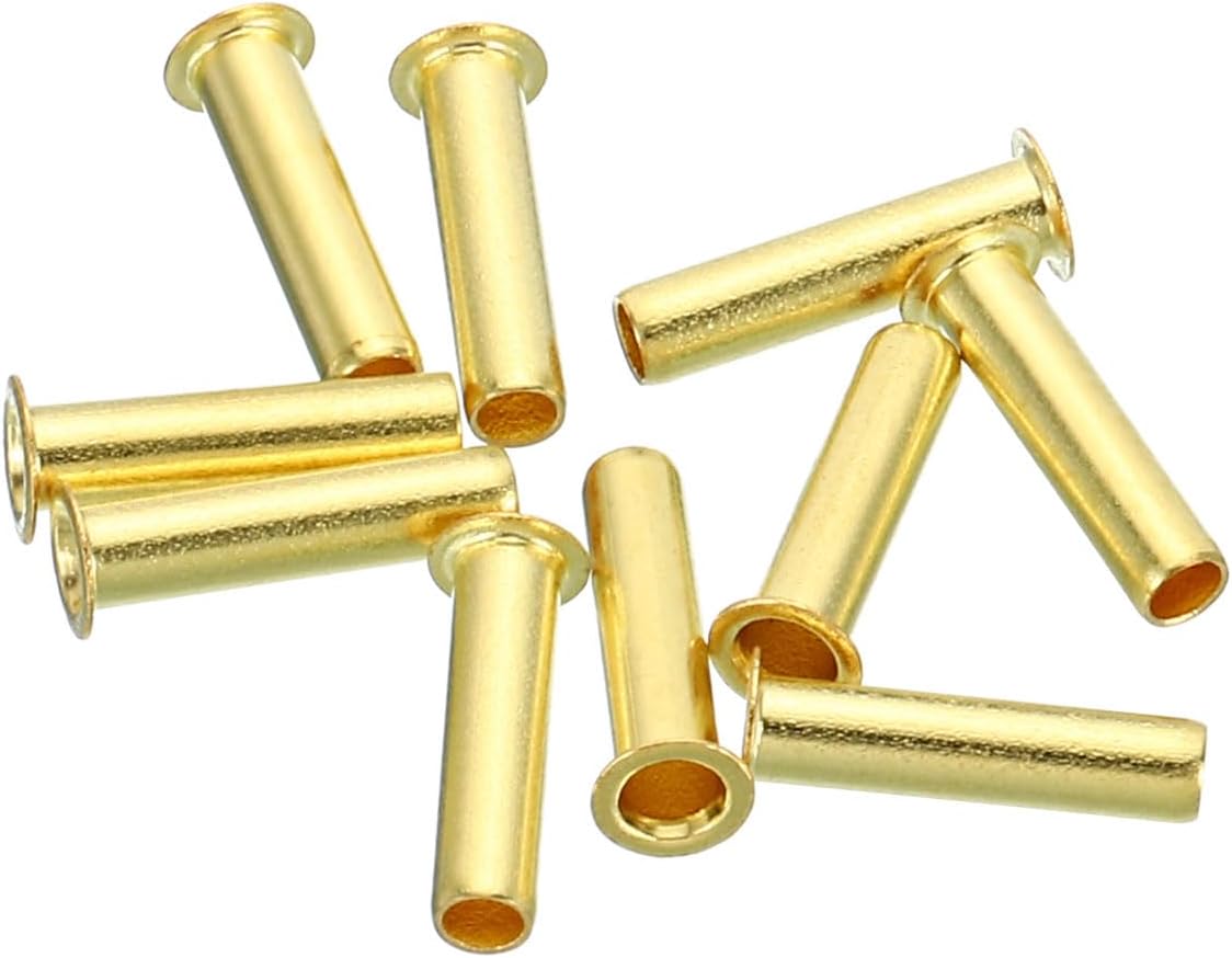YOKIVE 10 Pcs Brass Ferrule Fittings, Compression Sleeves Ferrule Ring Assortment Kits, Great for Air Water Tubes (Brass Tone, 4mm OD)