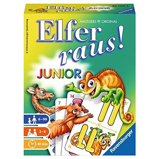 Ravensburger Mitbringspiele 23082 - Schoko Hexe 4 Ravensburger Kartenspiele 20760 - Elfer raus! Junior