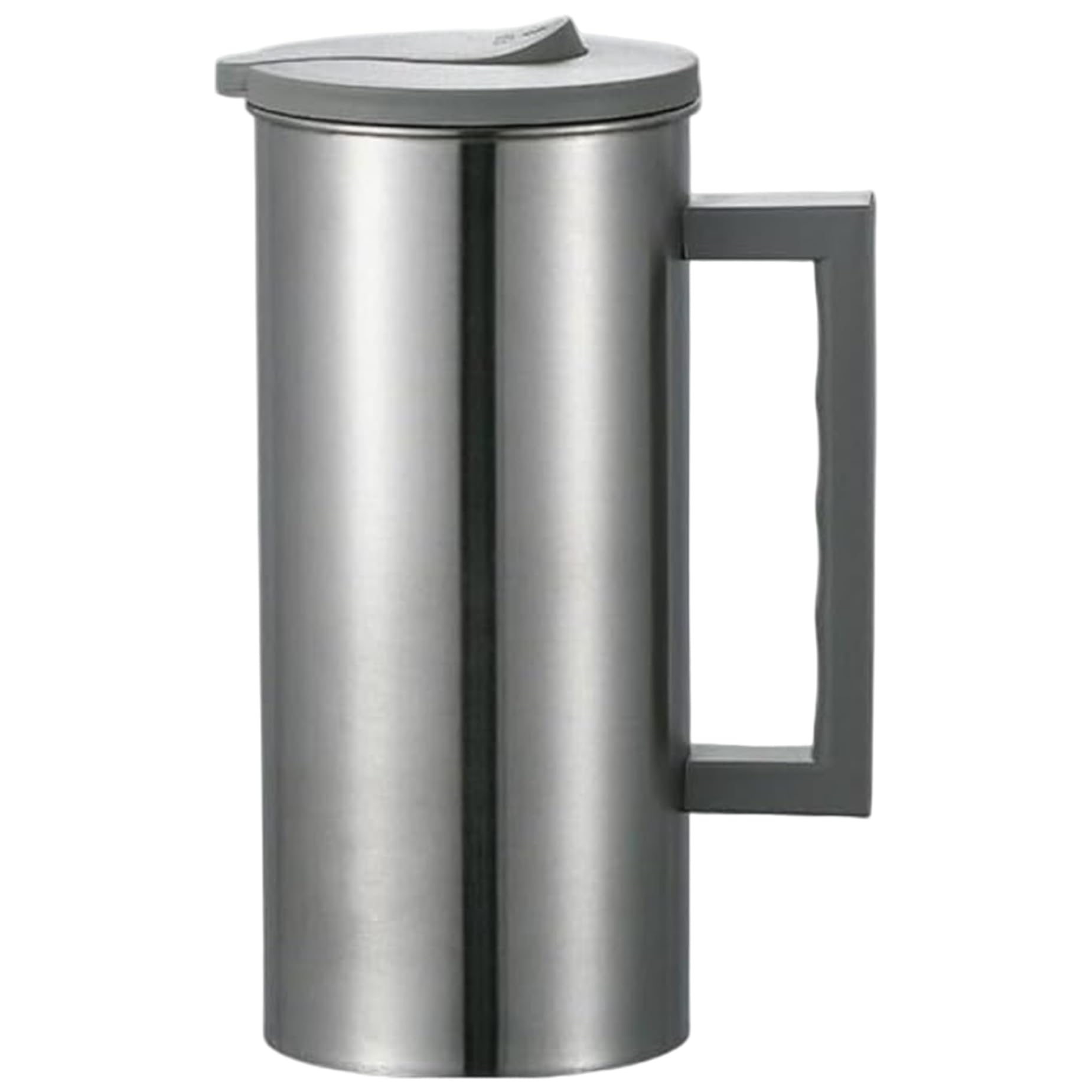 Hperu Stainless Steel Pitcher, 1800ml Metal Jug with Lid Handle Non-Slip for Coffee Tea Juice - Metal Pitcher