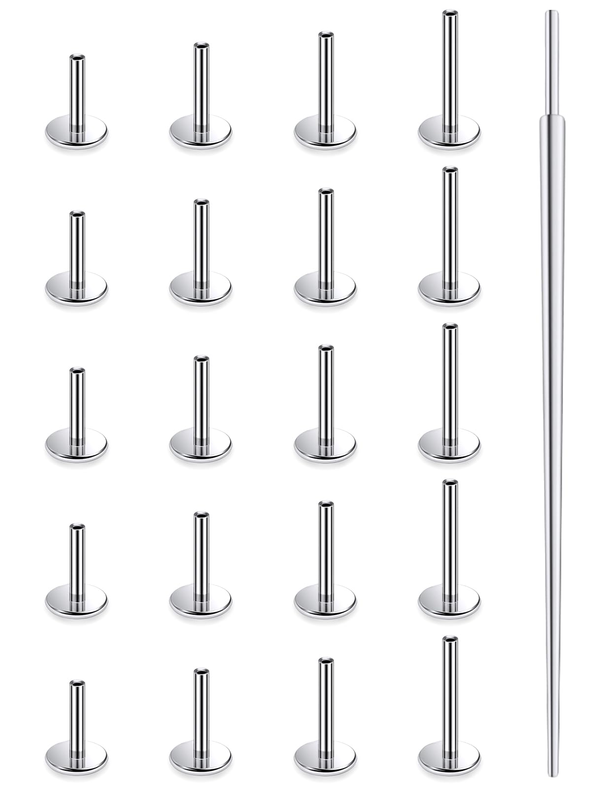 20G 18G 16G Surgical Steel Threadless Replacement Post Bar Flat Back Stud Earrings For Nose Forward Helix Cartilage Tragus Conch Lobe Medusa Labret Lip Ring Piercing Jewelry For Women Men-image-30