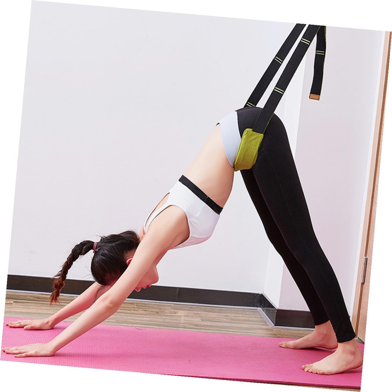 Yoga Stretching Strap Knurled Leg Stretch Band 4cm Wide for Fitness Dance Aerial Yoga Stretching Equipment